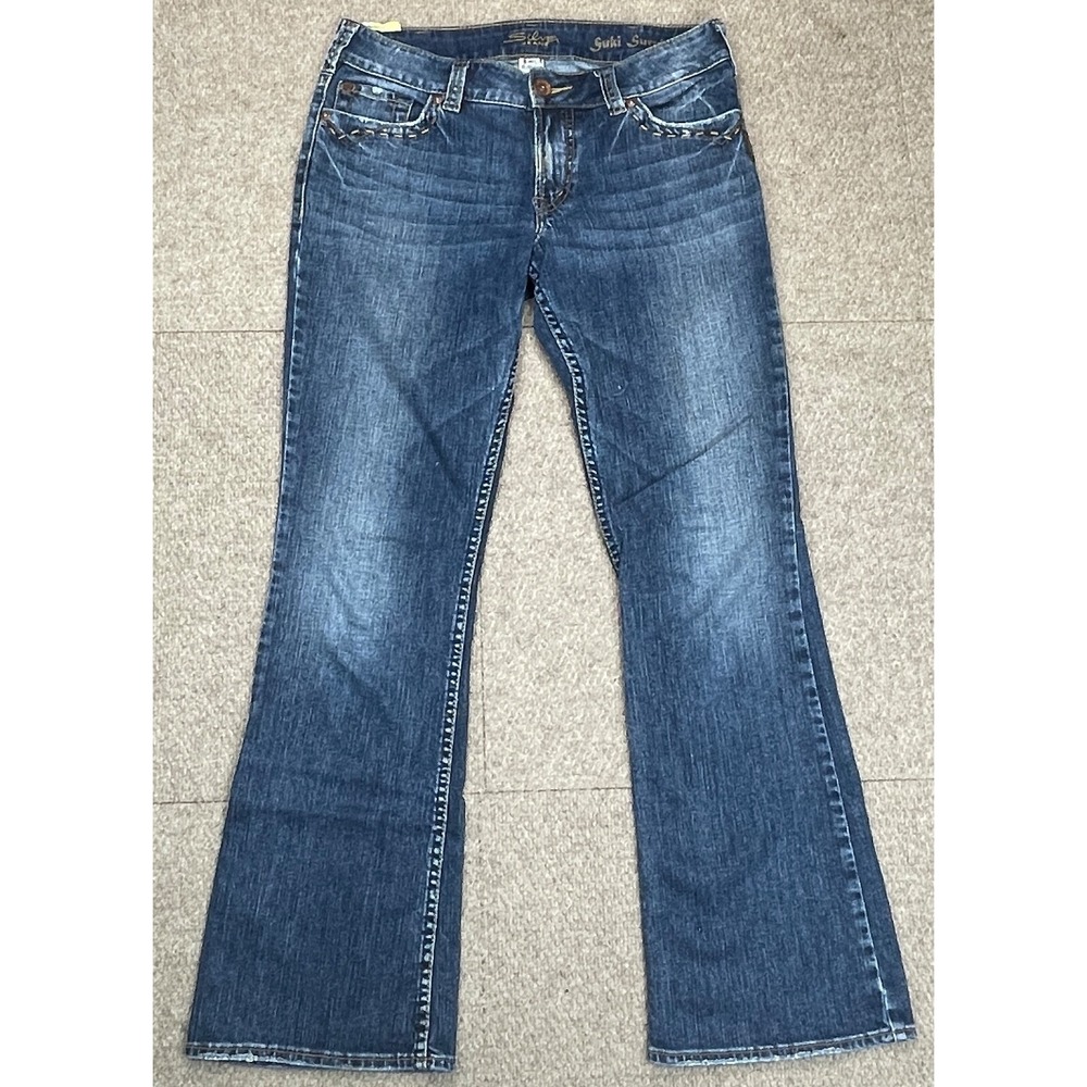 Silver Jeans Suki Surplus Bootcut Women's Embroidered Denim Jeans Size 30x32